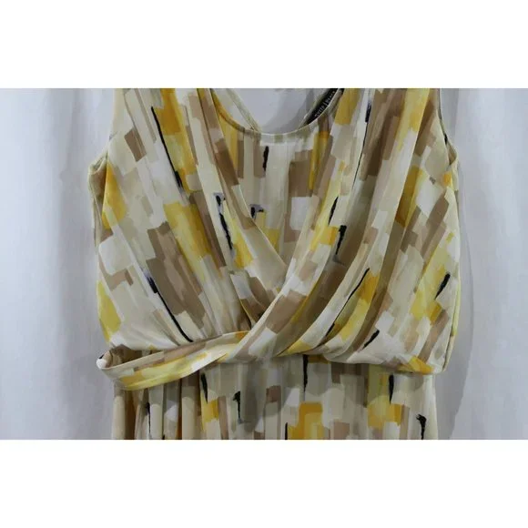 White House Black Market Womens Yellow Multicolor Sleeveless Dress 8 - Picture 3 of 6